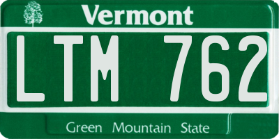VT license plate LTM762