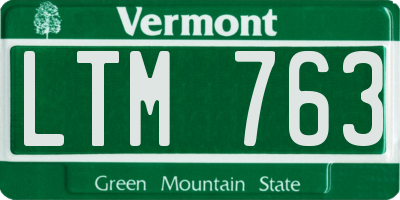 VT license plate LTM763