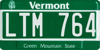 VT license plate LTM764