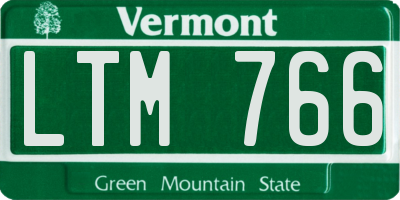 VT license plate LTM766