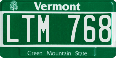 VT license plate LTM768