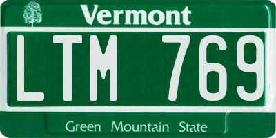 VT license plate LTM769