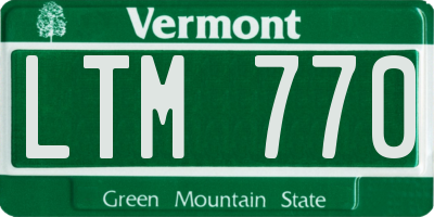 VT license plate LTM770