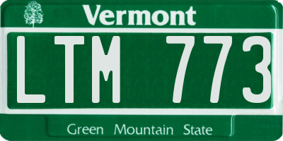 VT license plate LTM773