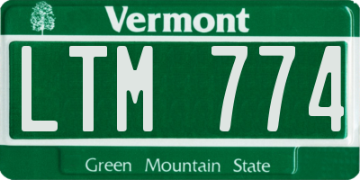 VT license plate LTM774