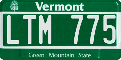 VT license plate LTM775
