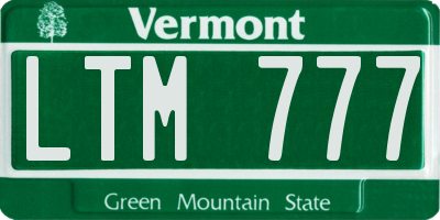 VT license plate LTM777