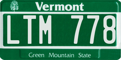 VT license plate LTM778