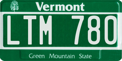 VT license plate LTM780