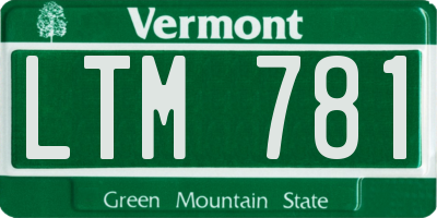 VT license plate LTM781