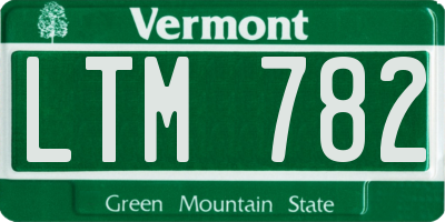 VT license plate LTM782