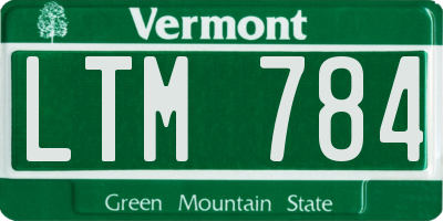 VT license plate LTM784