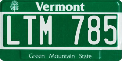 VT license plate LTM785