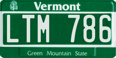 VT license plate LTM786