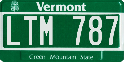 VT license plate LTM787