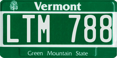 VT license plate LTM788