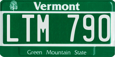 VT license plate LTM790