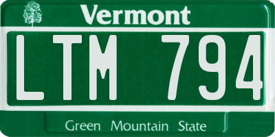 VT license plate LTM794