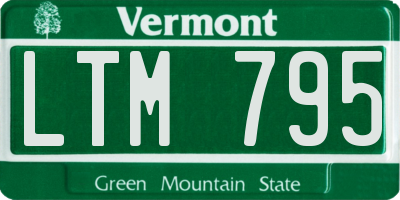 VT license plate LTM795