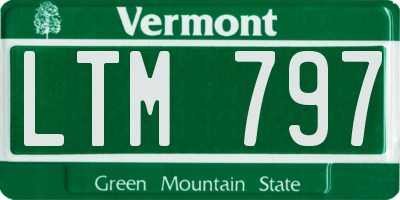 VT license plate LTM797