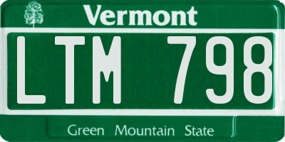 VT license plate LTM798