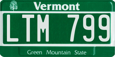 VT license plate LTM799