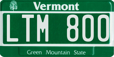 VT license plate LTM800