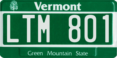 VT license plate LTM801