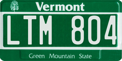 VT license plate LTM804