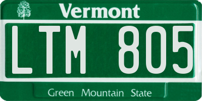 VT license plate LTM805