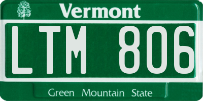 VT license plate LTM806