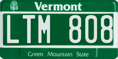 VT license plate LTM808