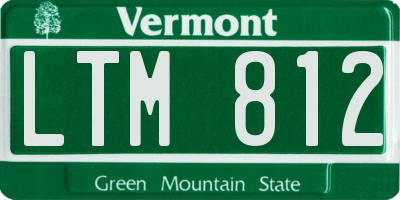 VT license plate LTM812