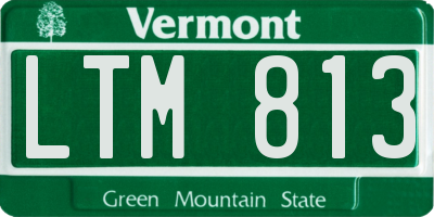 VT license plate LTM813