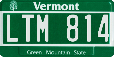 VT license plate LTM814