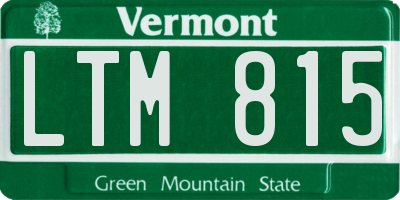 VT license plate LTM815
