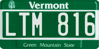 VT license plate LTM816