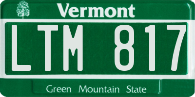 VT license plate LTM817