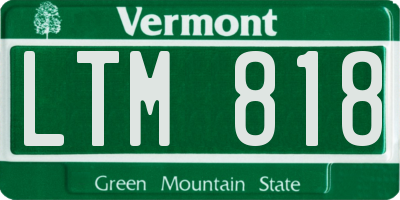 VT license plate LTM818