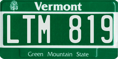 VT license plate LTM819