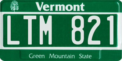 VT license plate LTM821