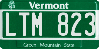 VT license plate LTM823