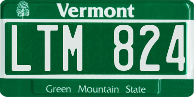 VT license plate LTM824