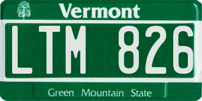 VT license plate LTM826