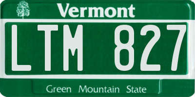 VT license plate LTM827
