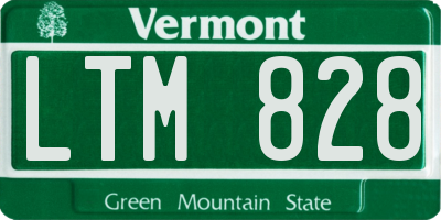 VT license plate LTM828