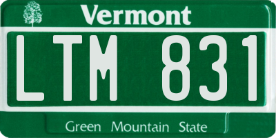 VT license plate LTM831