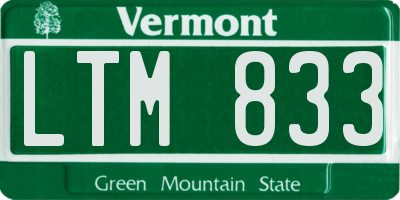 VT license plate LTM833
