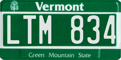VT license plate LTM834
