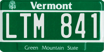 VT license plate LTM841